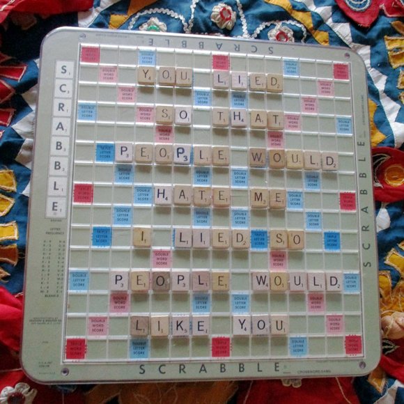 Handmade Other - YOU LIED SO THAT PEOPLE WOULD HATE ME Scrabble Art Wall Handmade
